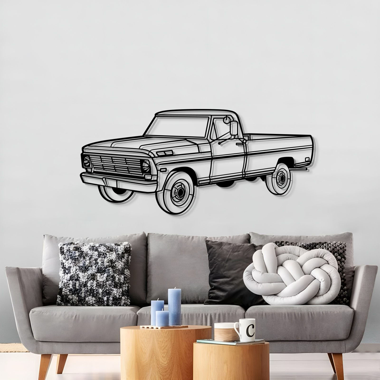 1969 F-250 Perspective Metal Car Wall Art - MT1263