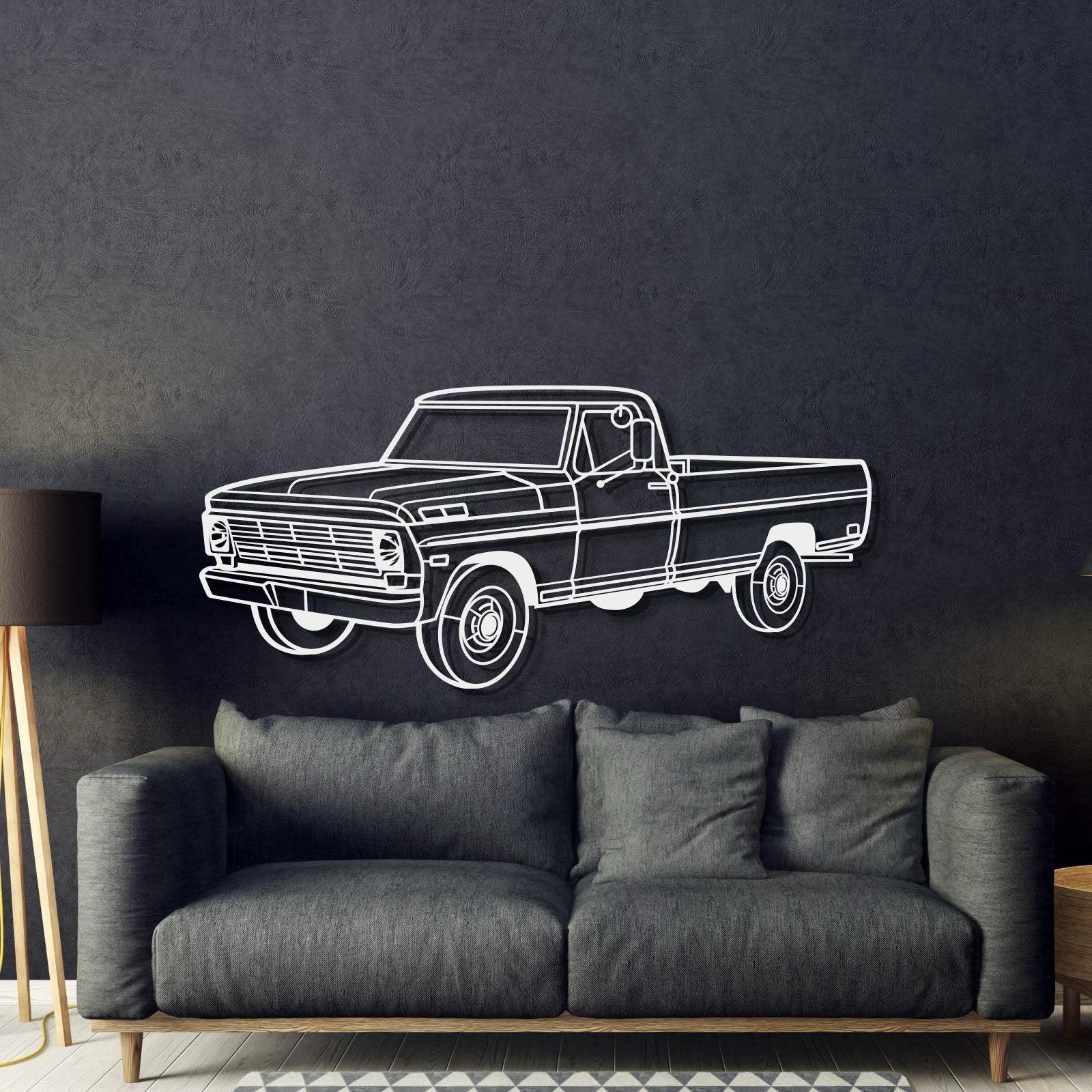 1969 F-250 Perspective Metal Car Wall Art - MT1263