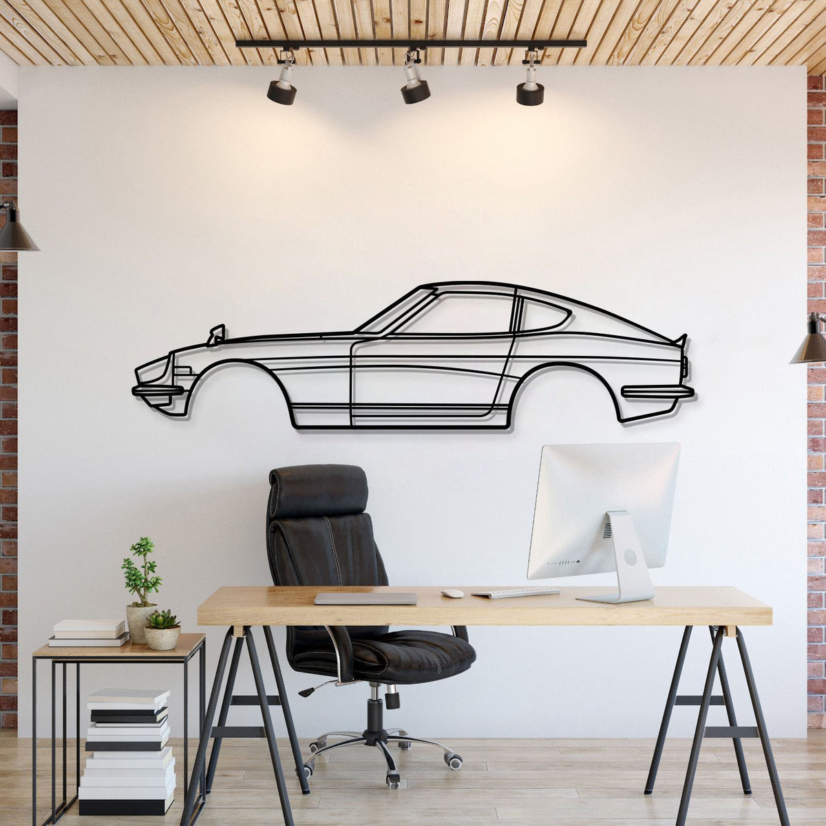 1969 Nissan Fairlady Z 432 metal car wall art – iconic Japanese sports car silhouette in steel