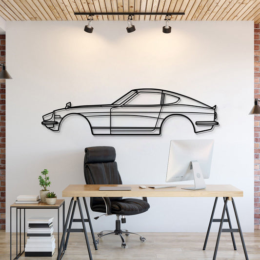 1969 Nissan Fairlady Z 432 metal car wall art – iconic Japanese sports car silhouette in steel