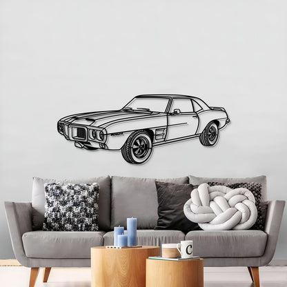 Pontiac Firebird Trans (1969) perspective décor – ready‑to‑hang premium steel design for classic muscle car enthusiasts 