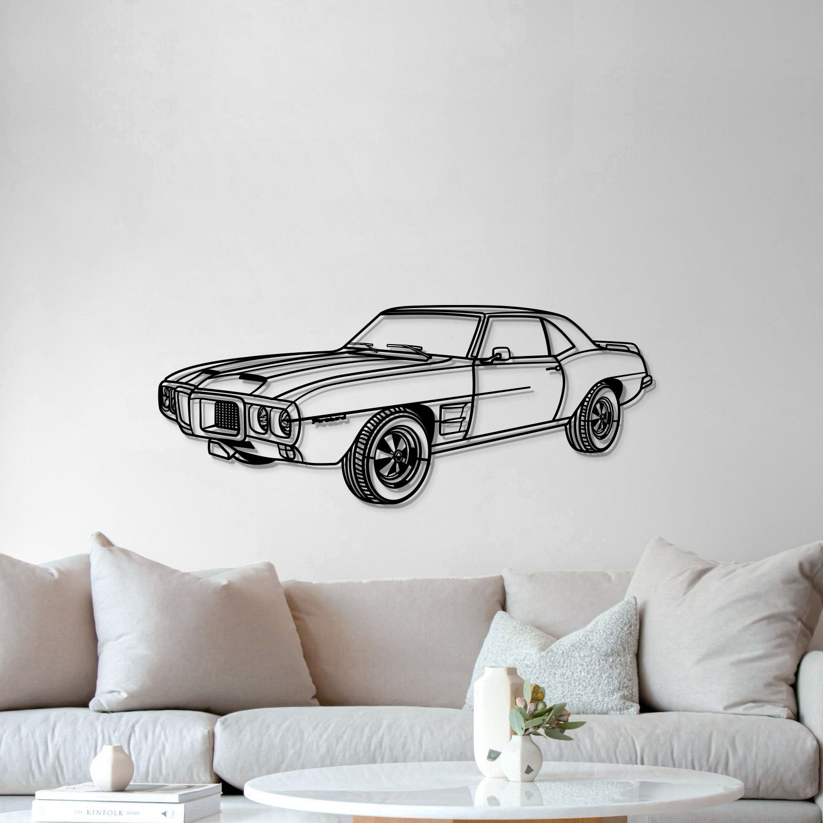 1969 Firebird Trans AM Perspective Metal Car Wall Art - MT1184