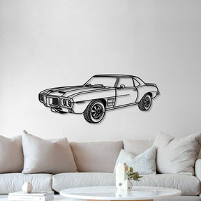 1969 Firebird Trans AM Perspective Metal Car Wall Art - MT1184