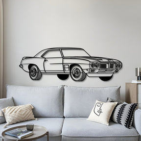 1969 Firebird Trans AM Perspective Metal Car Wall Art - MT1185