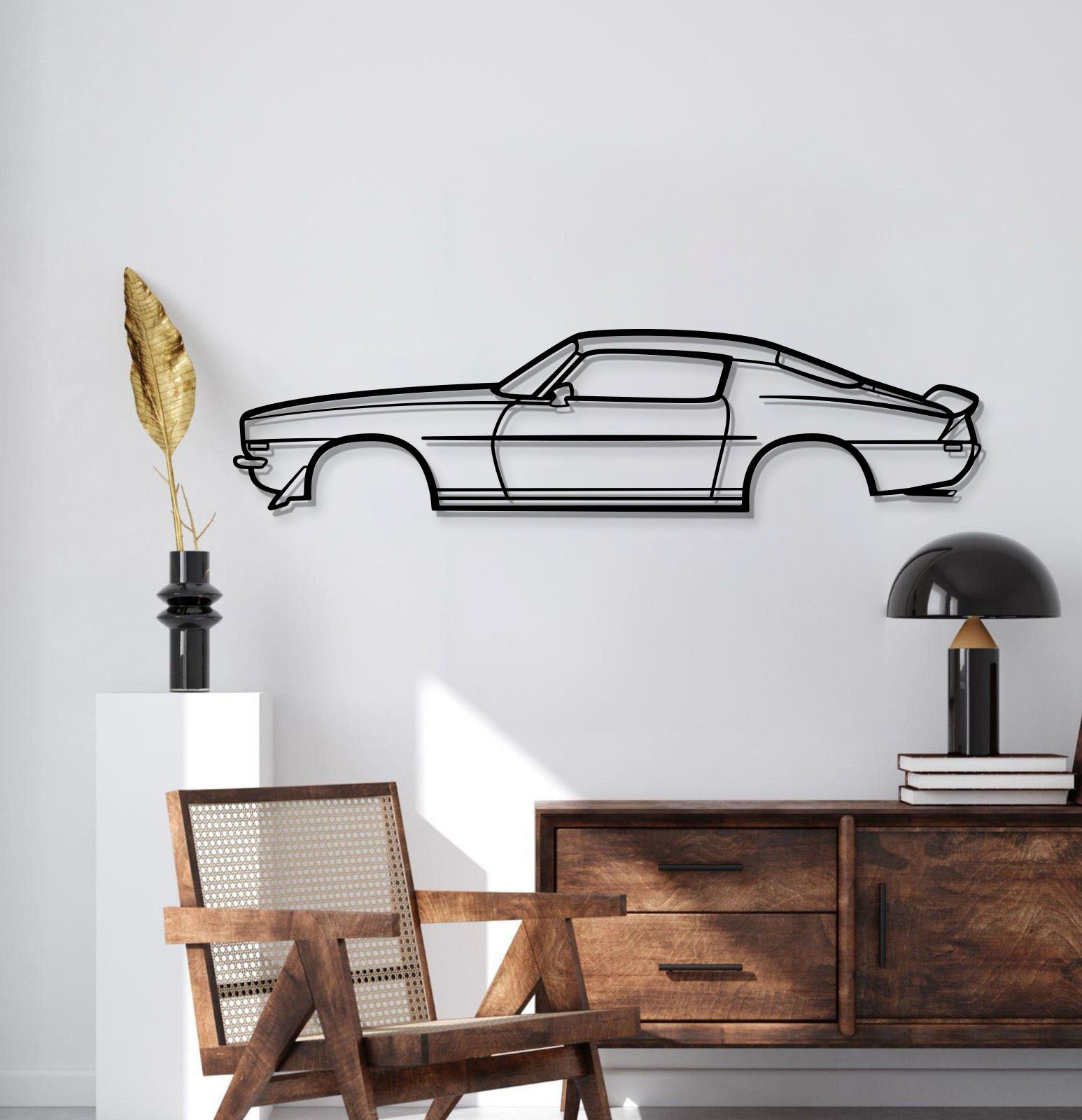 Camaro (1970) laser‑cut metal wall décor – vintage American muscle profile