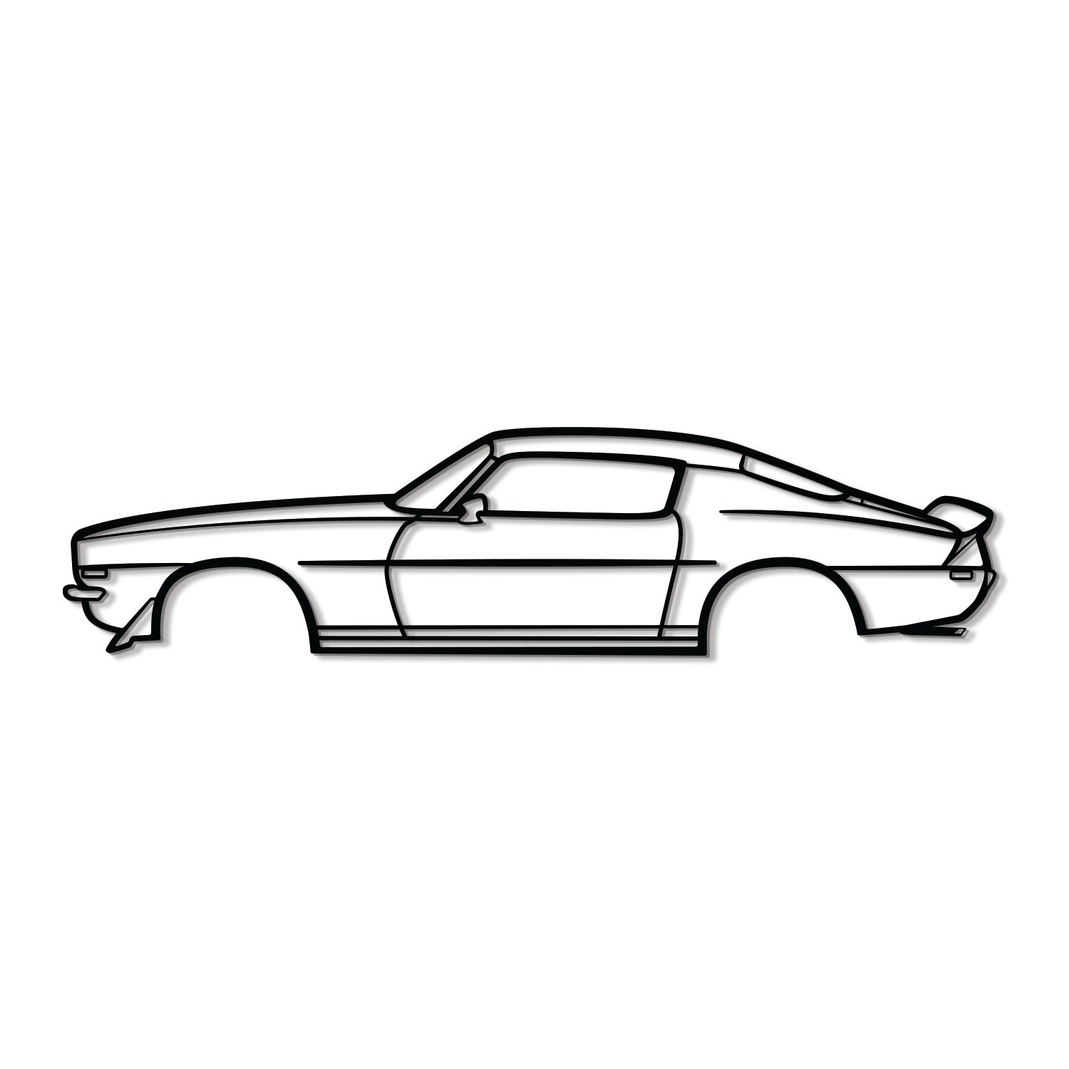 1970 Chevrolet Camaro metal wall art – elevated design 1 cm from wall for striking depth 