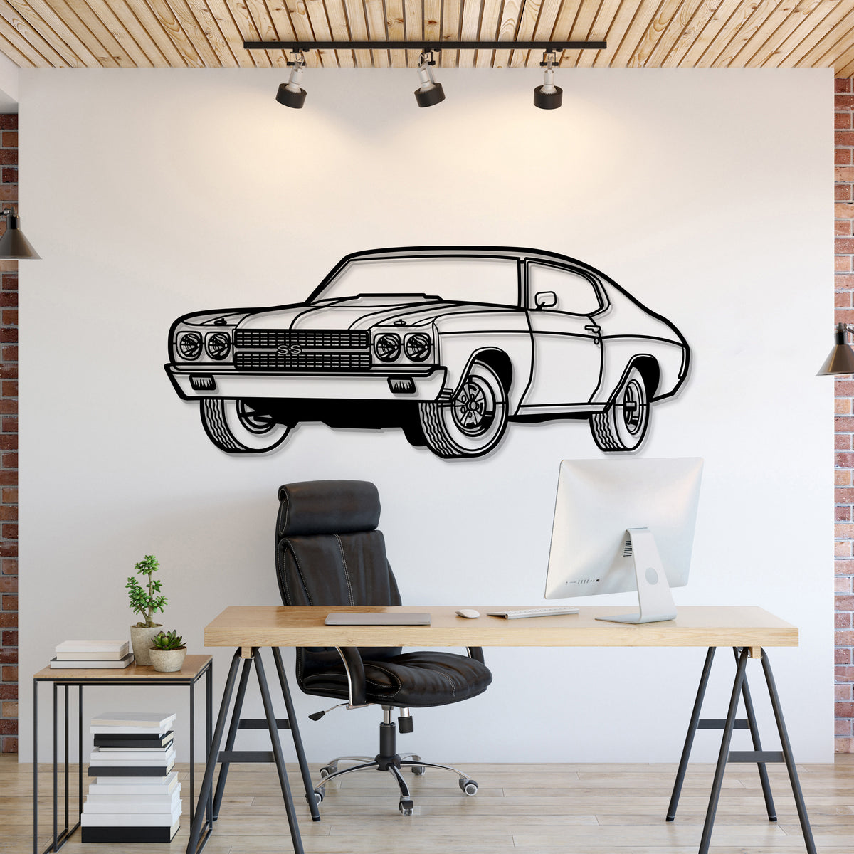 1970 Chevelle SS Perspective Metal Car Wall Art - MT1251