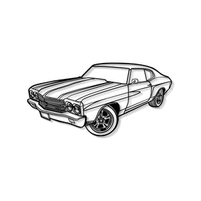 1970 Chevelle SS Perspective Metal Car Wall Art - MT1252