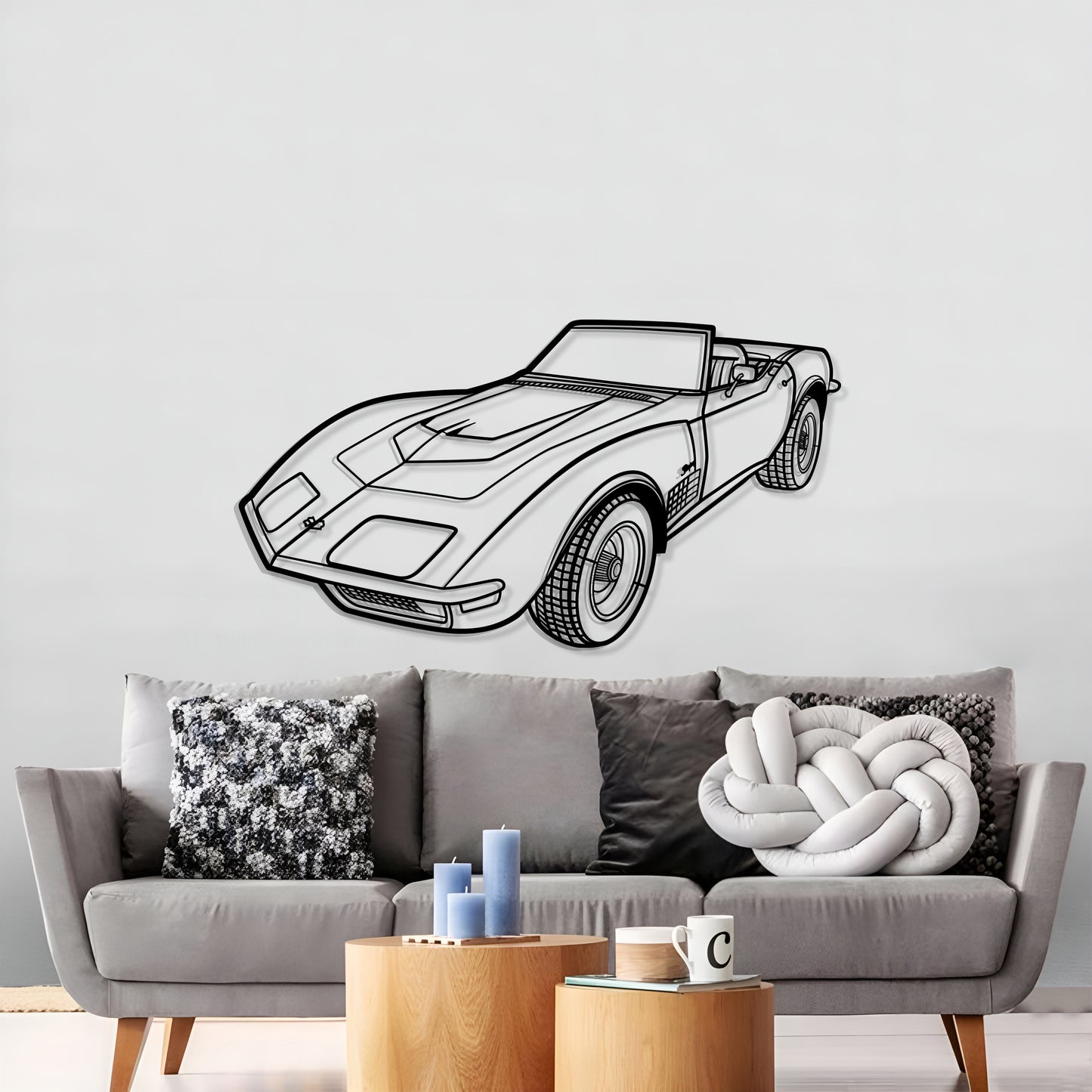 Chevrolet Corvette LT1 1970 perspective wall décor – ready-to-hang premium steel design for car enthusiasts