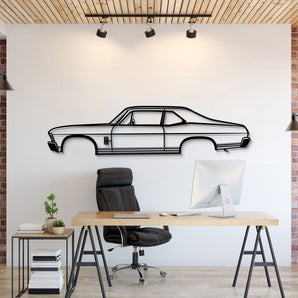 1970 Chevrolet Nova metal car wall art – classic compact coupe silhouette with vintage charm