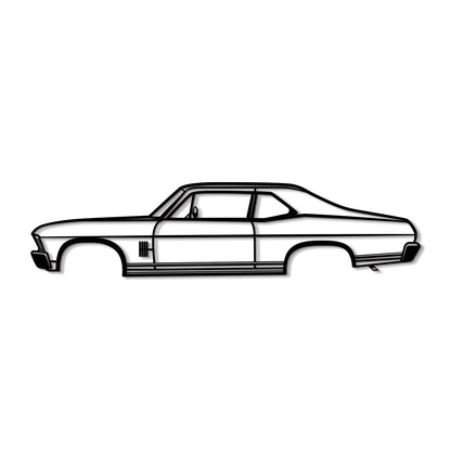 Minimalist 1970 Nova metal silhouette – ready‑to‑hang décor perfect for garage or man cave