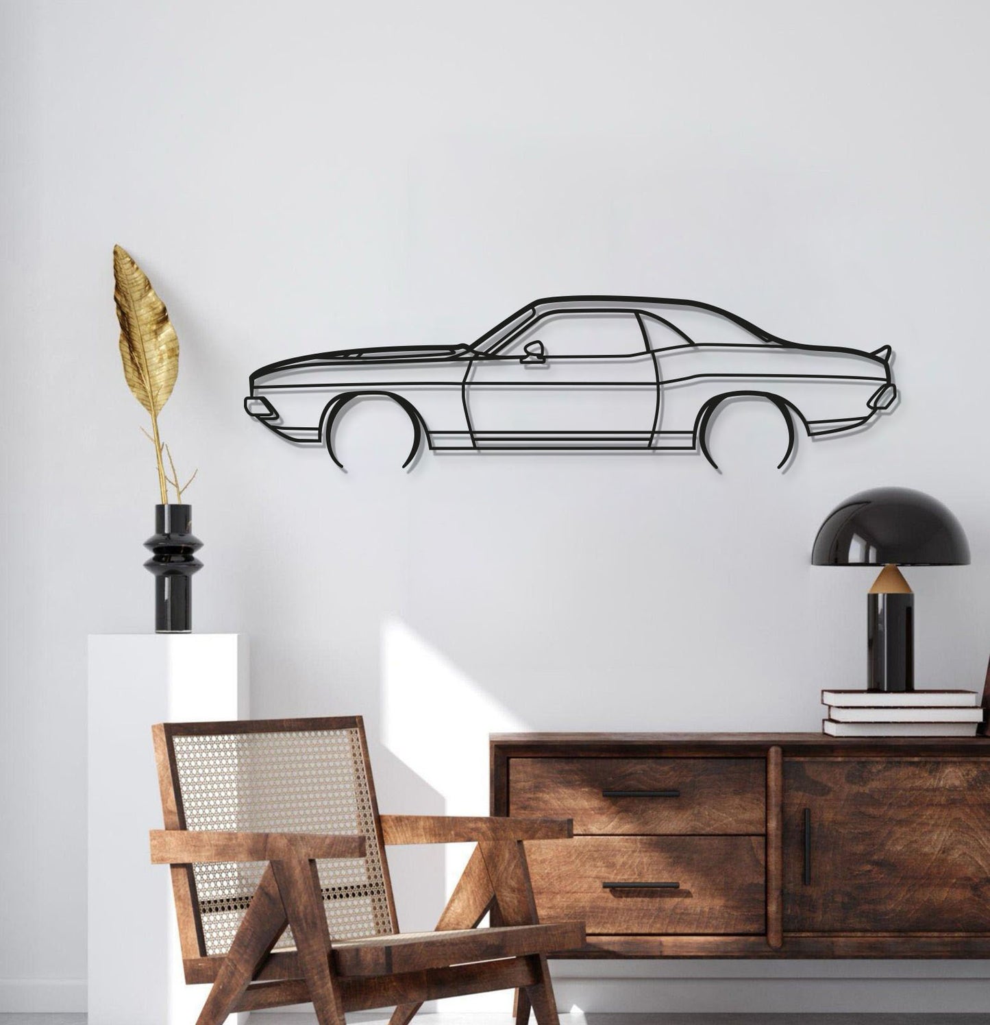1970 Challenger Detailed Metal Car Wall Art - MT0129