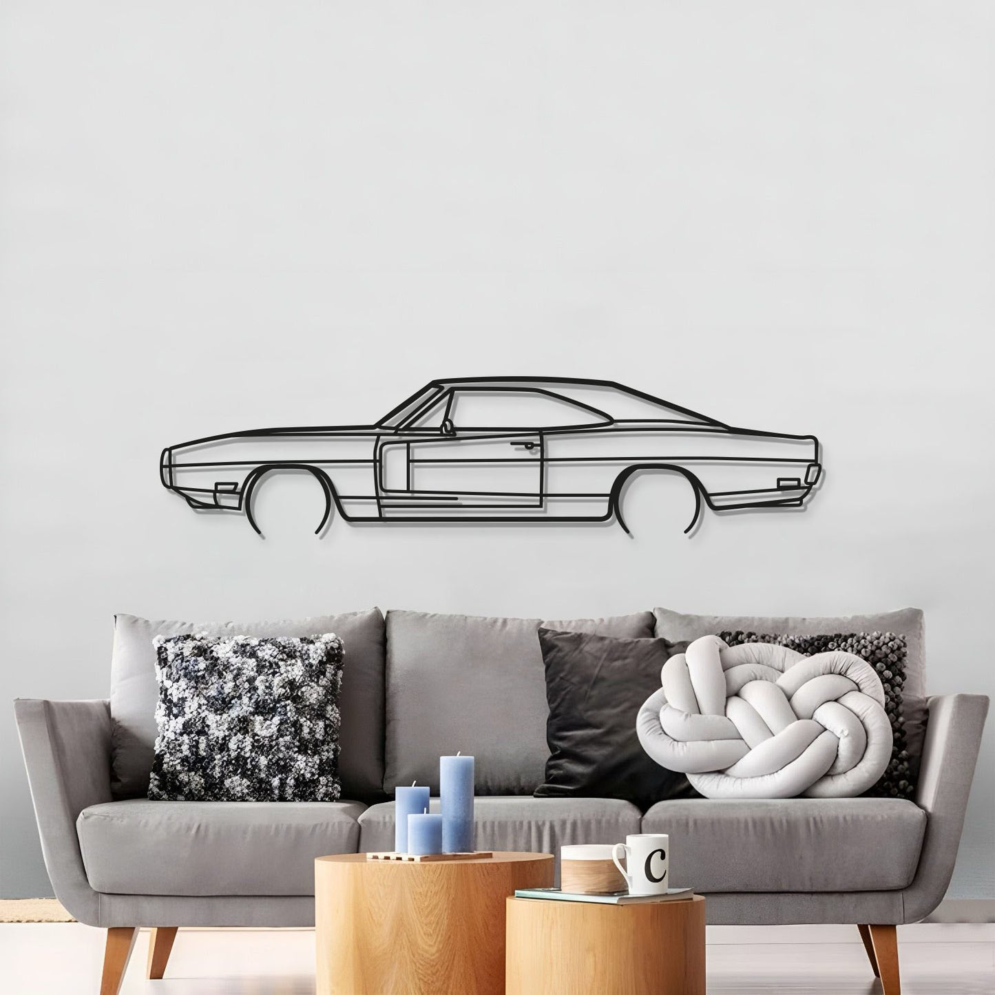 1970 Charger RT Detailed Metal Car Wall Art - MT0130