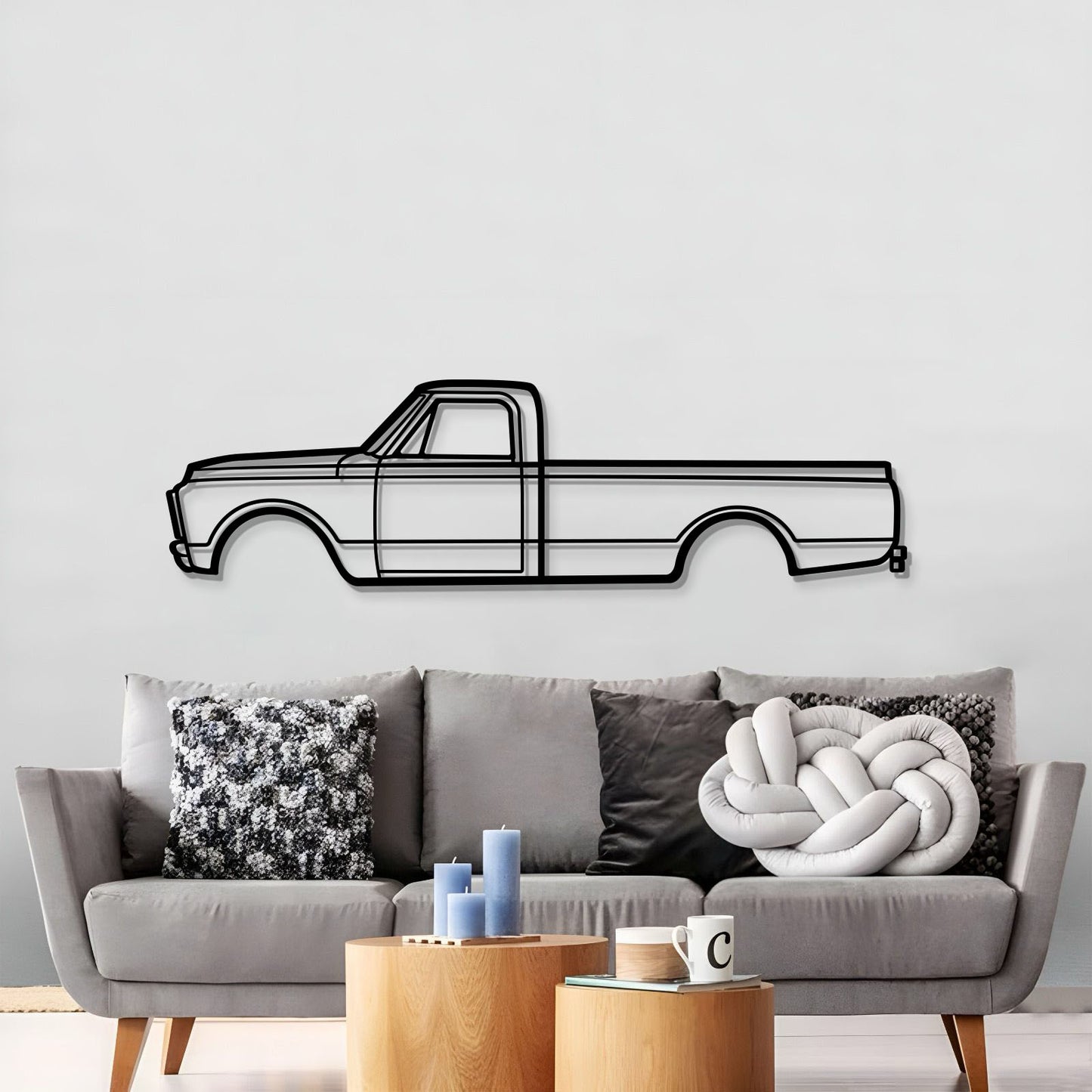 Handcrafted Metal Wall Art Of 1970 GMC 3500 V8 Iconic Flatbed Design