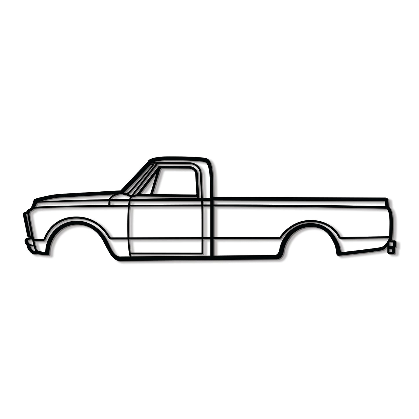 Detailed Metal Wall Silhouette Of 1970 GMC 3500 V8 Industrial Utility Truck