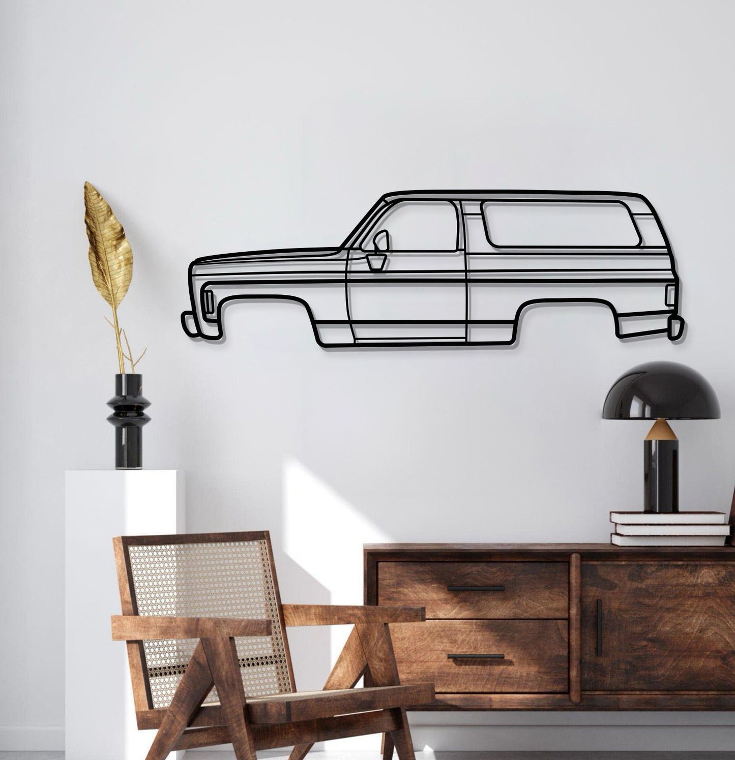 Retro 1970 GMC Jimmy Steel Wall Sculpture For Vintage 4x4 Enthusiasts