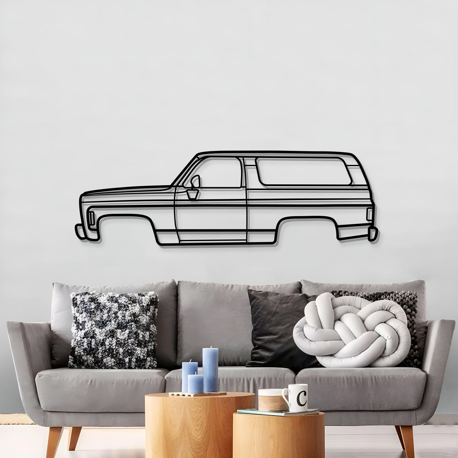 Handcrafted Metal Wall Art Of 1970 GMC Jimmy Removable Hardtop Design