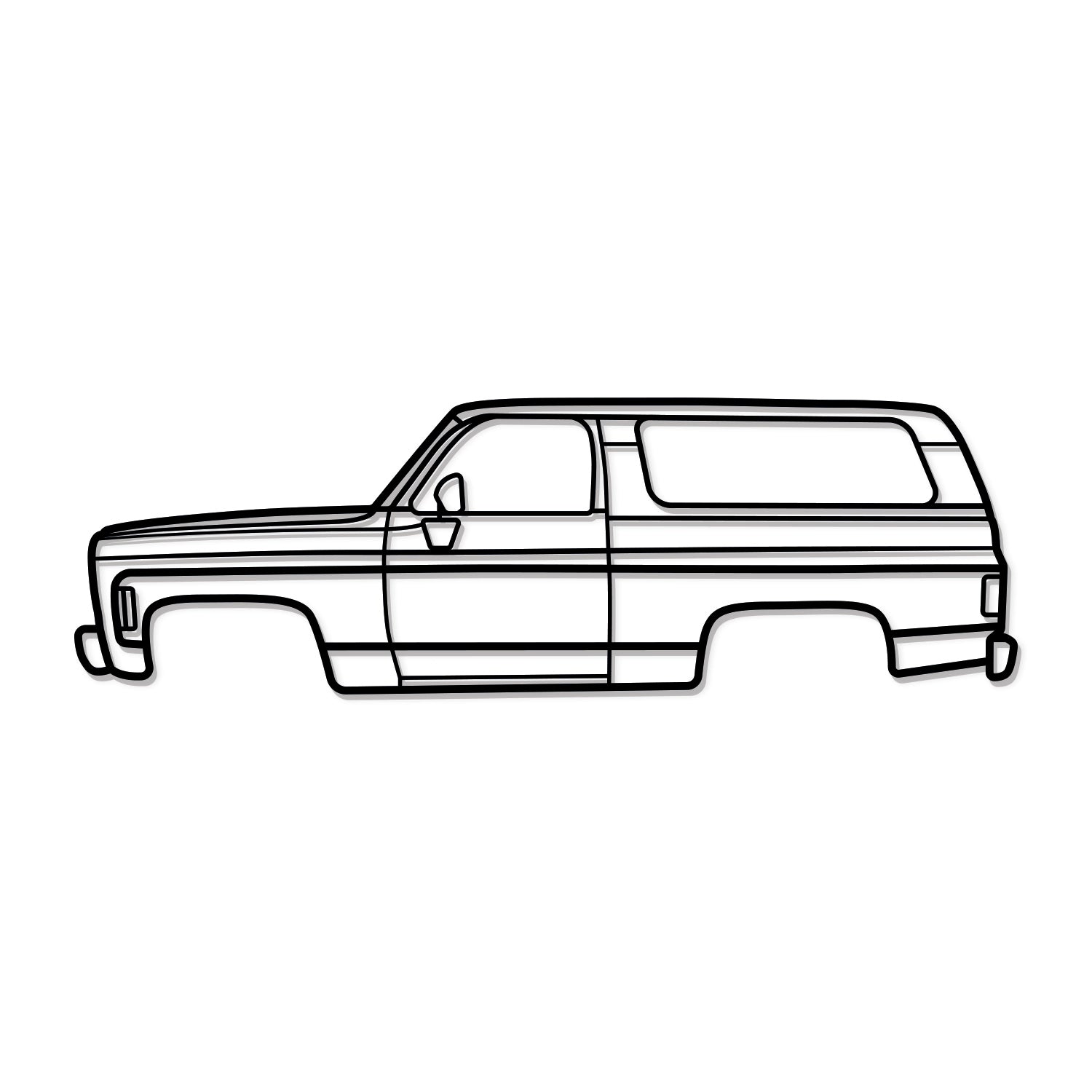 Detailed Metal Wall Silhouette Of 1970 GMC Jimmy Rugged Off‑Road SUV