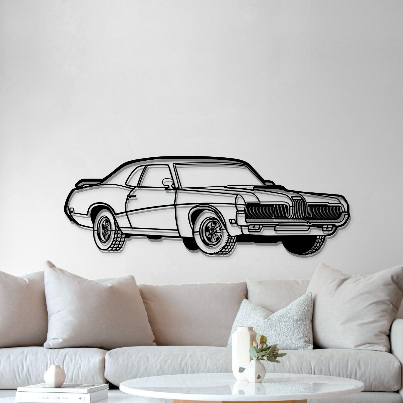 1970 Cougar Perspective Metal Car Wall Art - MT1176