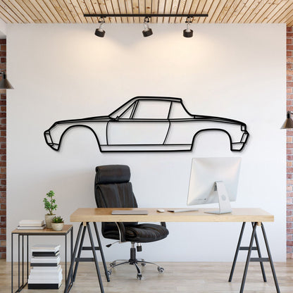 1965 914‑6 Metal Car Wall Art Silhouette Mid‑Engine Racing Icon