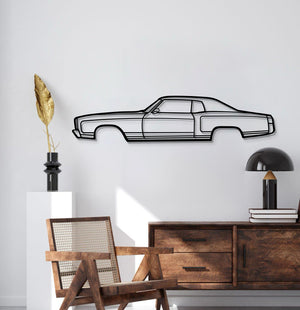 Monte Carlo (1972) laser‑cut metal wall décor – timeless two‑door Volvo‑styled profile