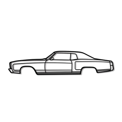 Minimalist 1972 Monte Carlo silhouette – ready‑to‑hang wall décor for classic car lovers