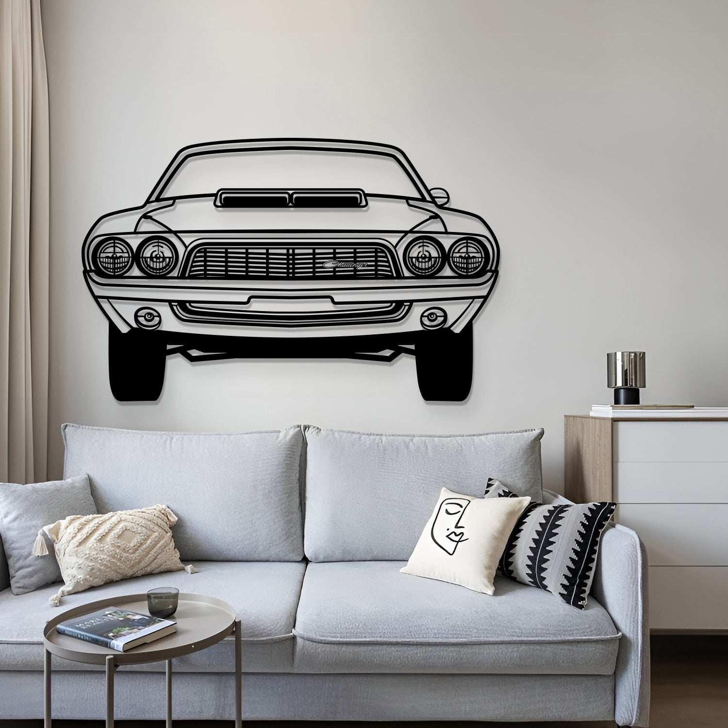 1972 Challanger Front View Metal Car Wall Art - MT1338