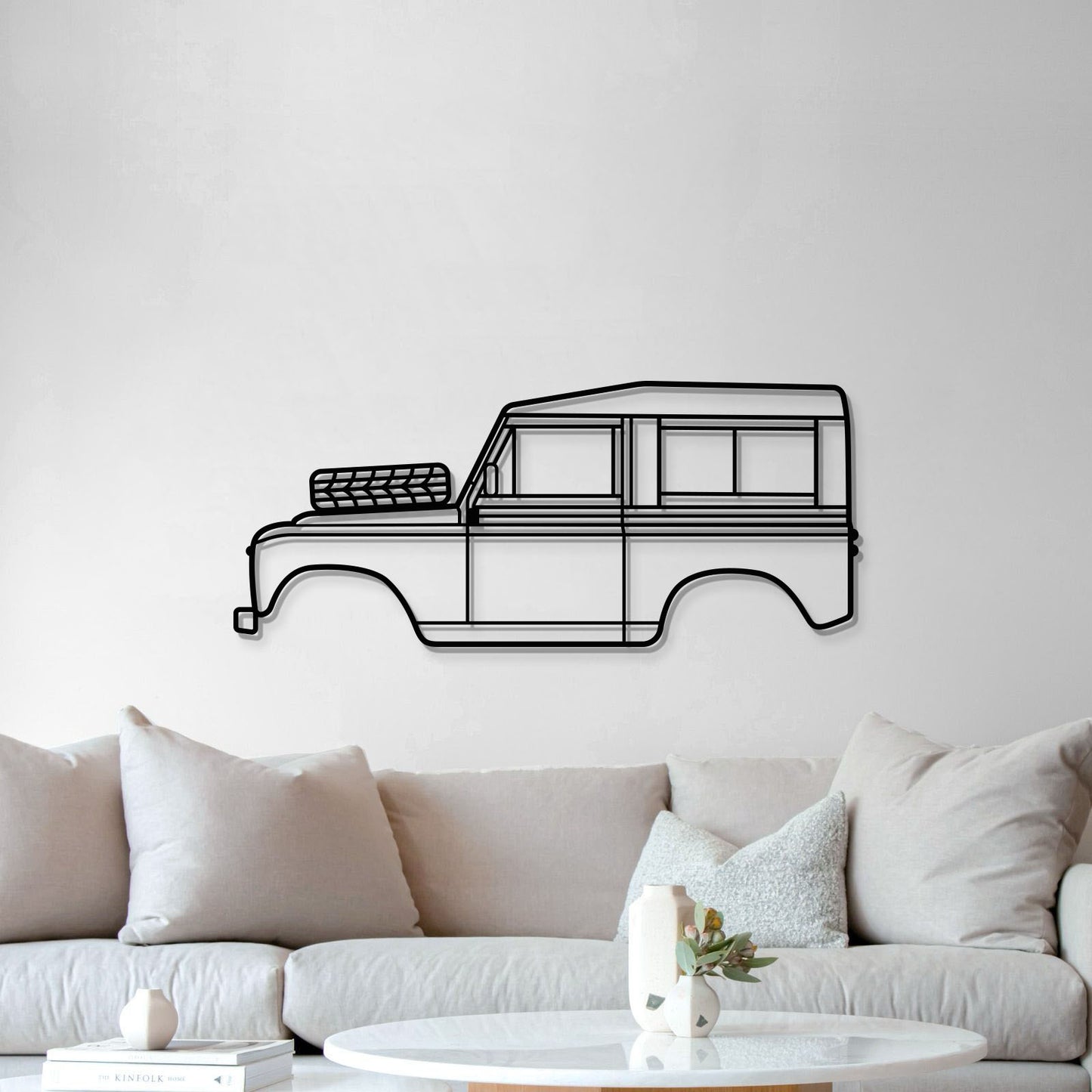Laser‑cut steel 1972 Land Rover Series III wall art – powder‑coated metal with 3D elevation effect 