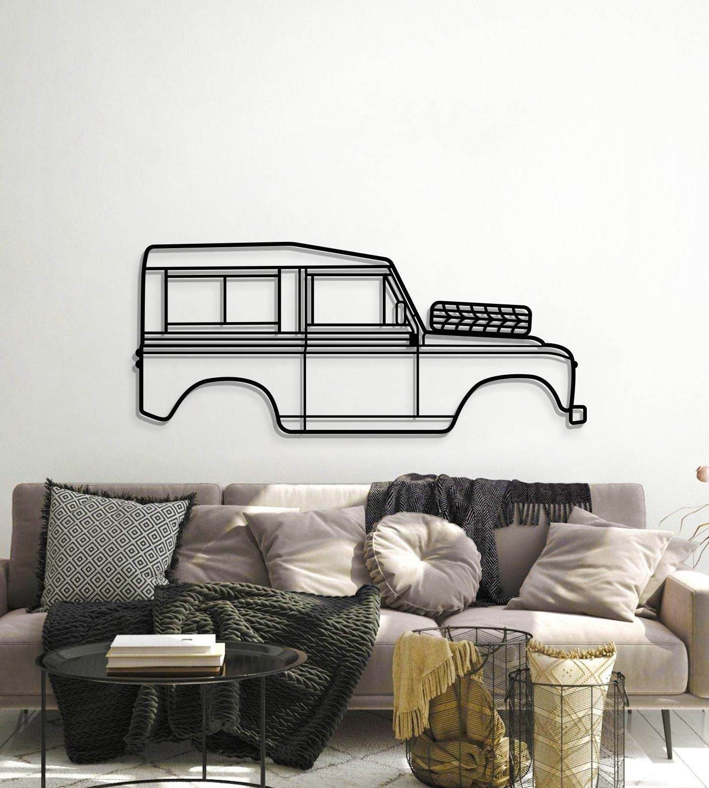 Minimalist 1972 Land Rover Series III silhouette – ready‑to‑hang wall decor for adventurers 
