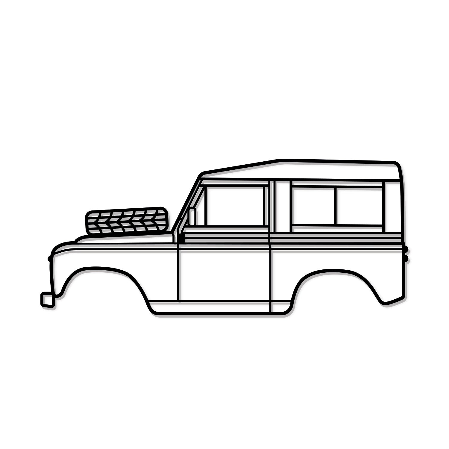 1972 Series III Land Rover metal car wall art with elevation screws – durable 2 mm steel design 