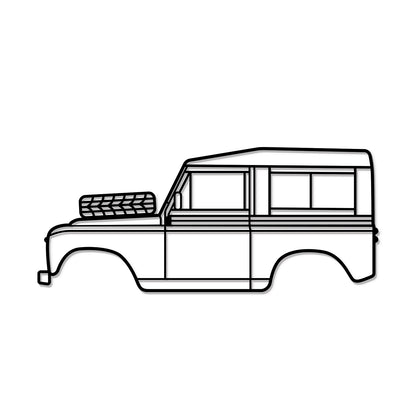 1972 Series III Land Rover metal car wall art with elevation screws – durable 2 mm steel design 