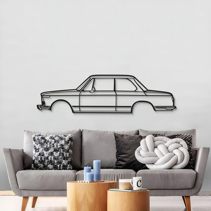 1973 BMW 2002 Ti Iconic Sports Sedan Metal Wall Sculpture