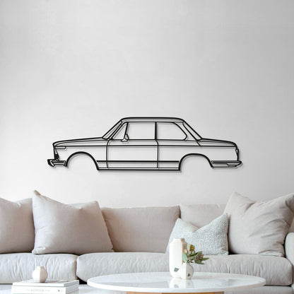 1973 BMW 2002 Ti Side Profile Metal Wall Art for Enthusiasts