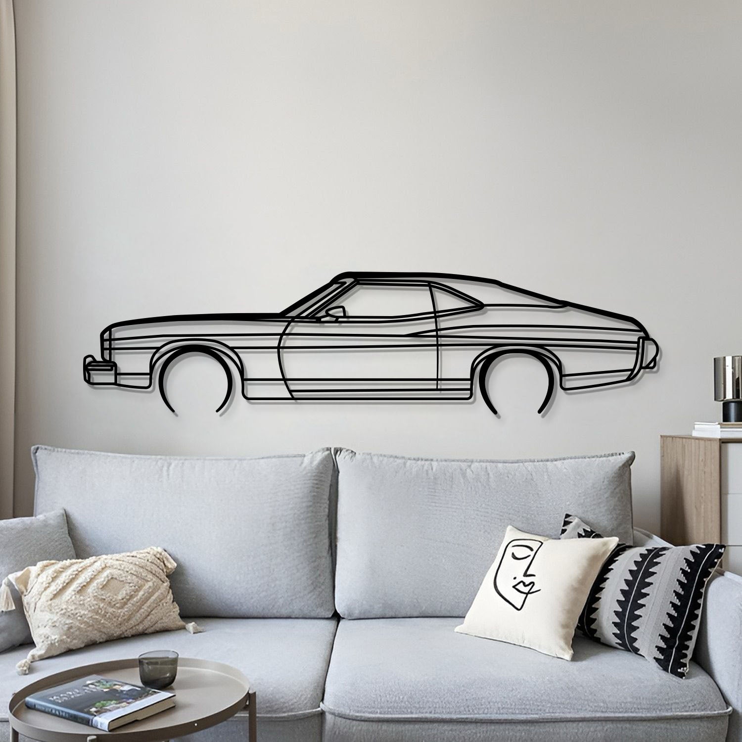 1973 Gran Torino Sport Fastback Metal Car Wall Art - MT0155