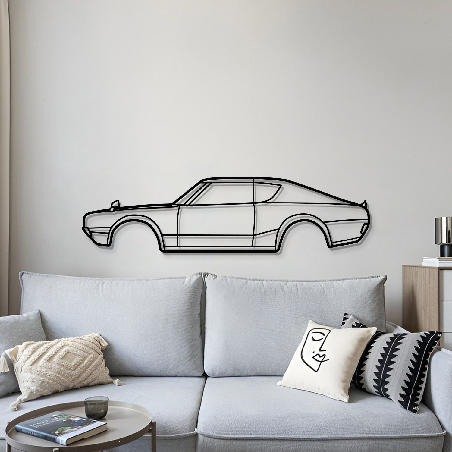 1973 Skyline HT 2000GT-R Metal Car Wall Art - MT0158