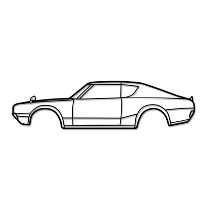 1973 Skyline HT 2000GT-R Metall Auto Wandbild - MT0158