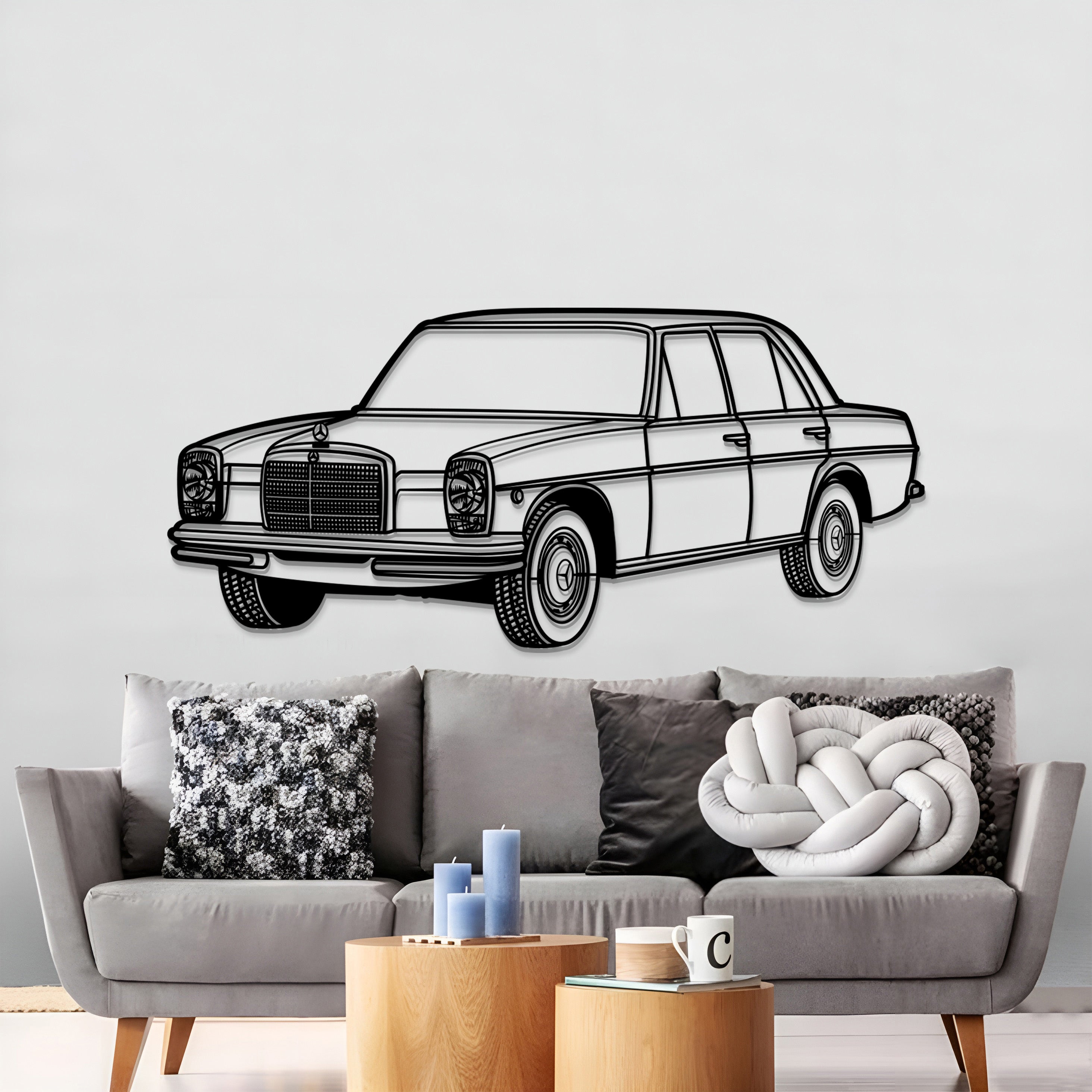 1974 W115 Perspective Metal Car Wall Art - MT1172