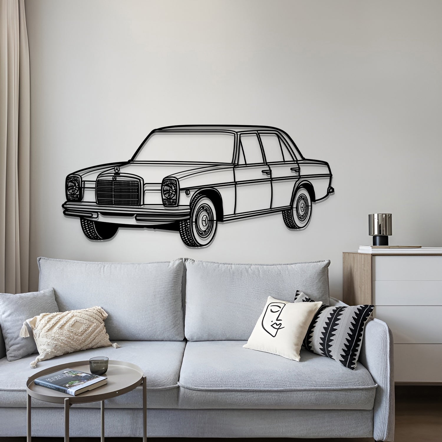 1974 W115 Perspective Metal Car Wall Art - MT1172