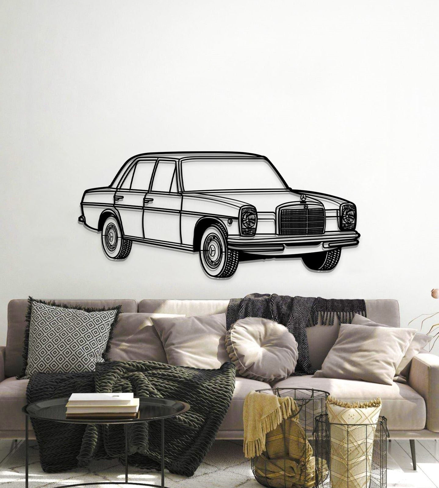 1974 W115 Perspective Metal Car Wall Art - MT1172