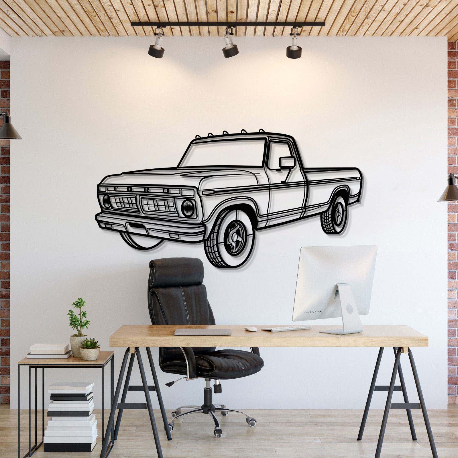 1975 F-150 Perspective Metal Car Wall Art - MT0439