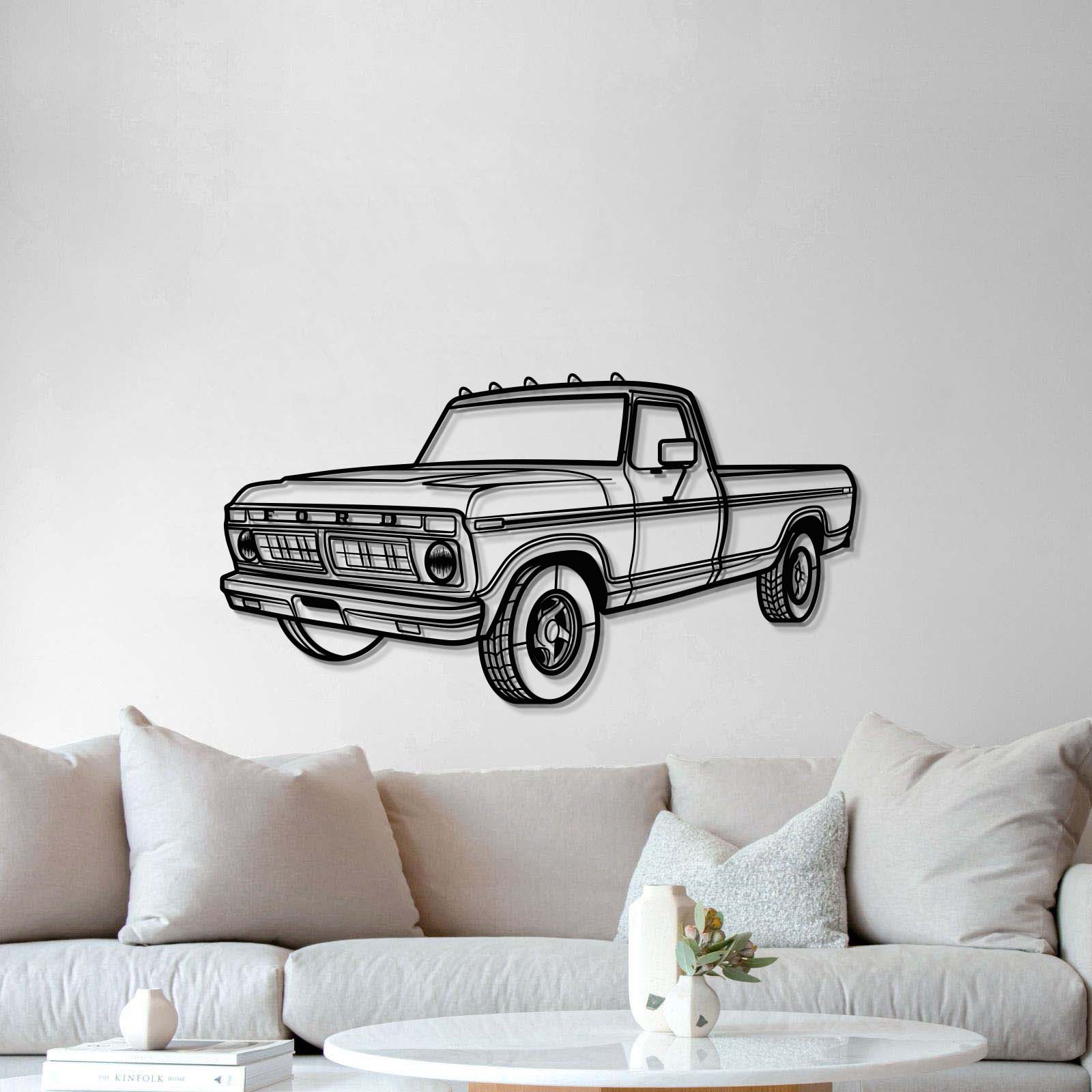 1975 F-150 Perspective Metal Car Wall Art - MT0439