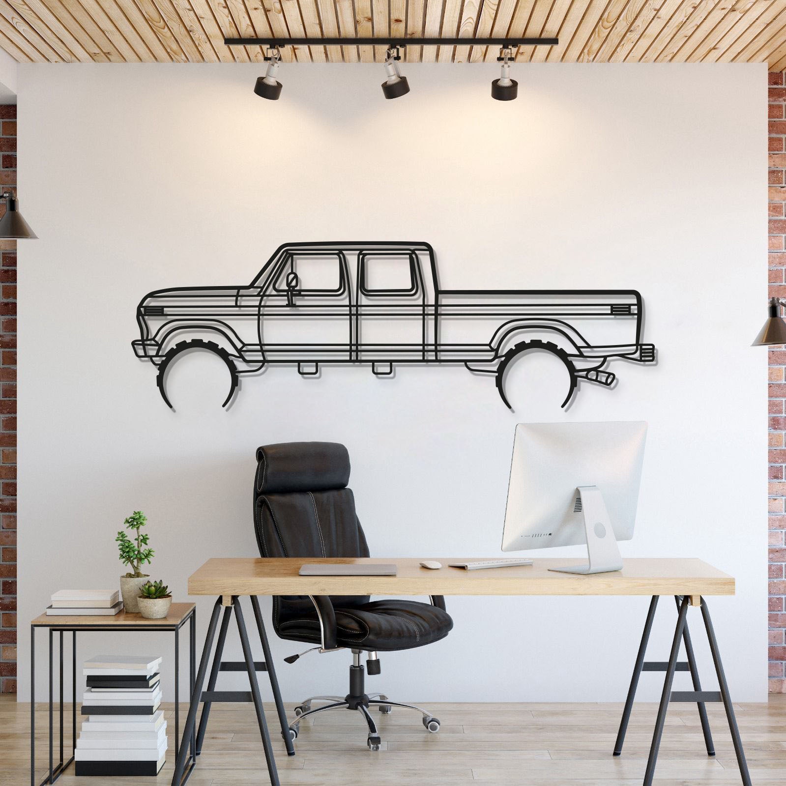 1976 F-350 Metal Car Wall Art - MT0171