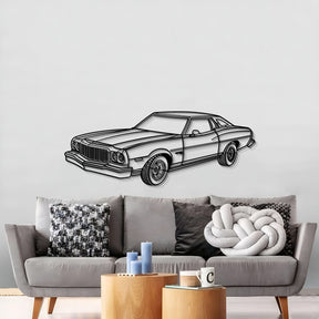 1975 Gran Torino Perspective Metal Car Wall Art - MT0440