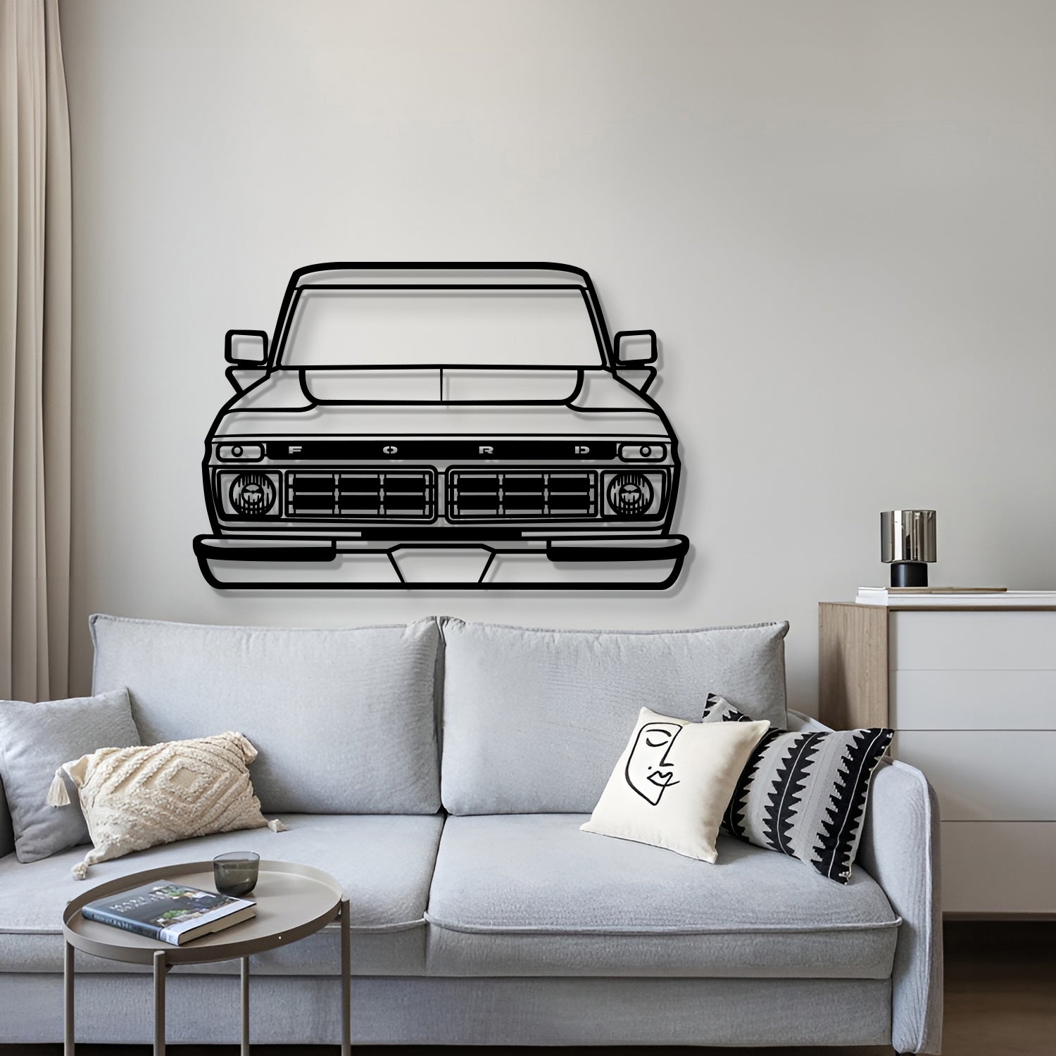 1976 F-150 Front View Metal Car Wall Art - MT1345