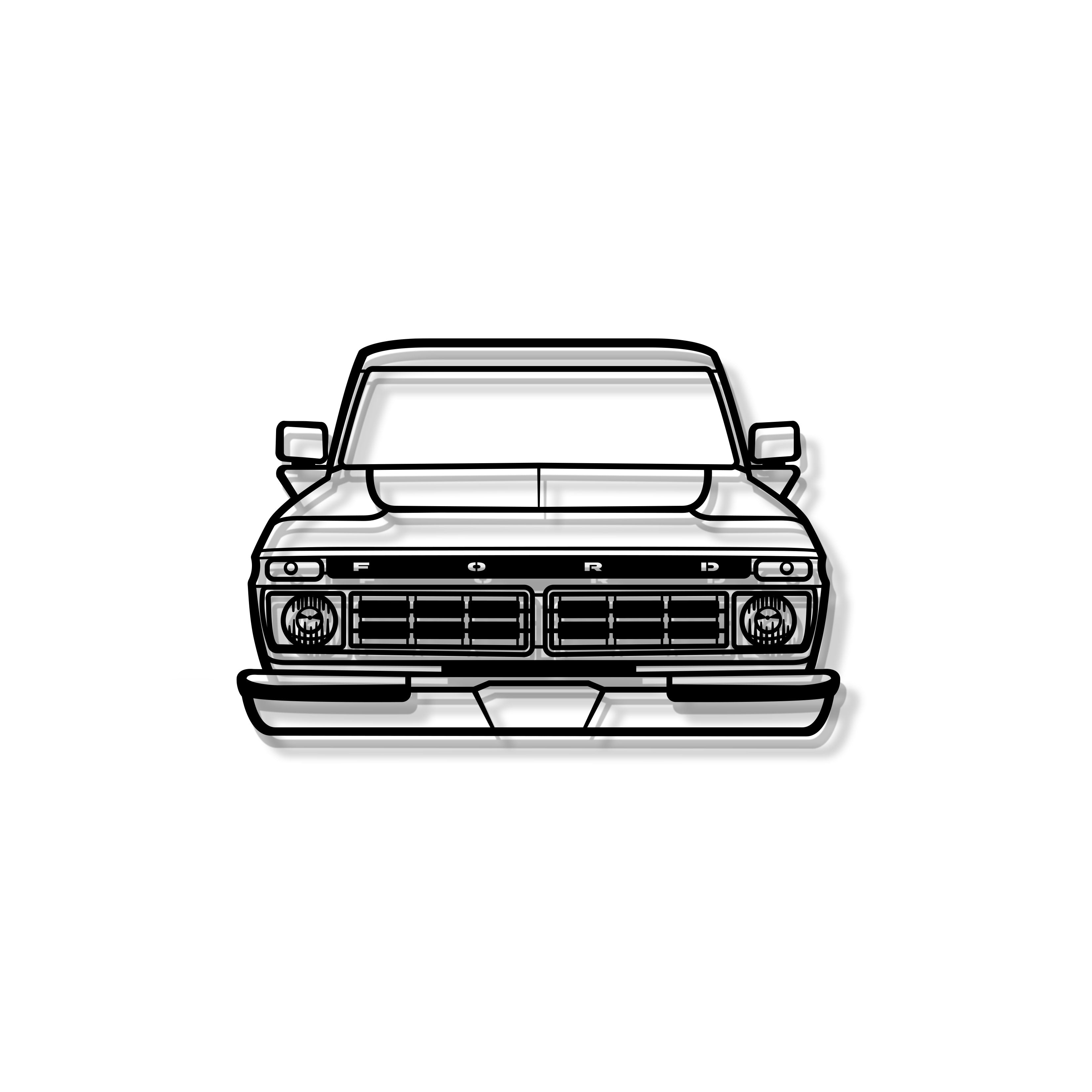 1976 F-150 Front View Metal Car Wall Art - MT1345