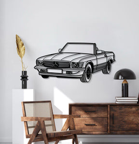 1976 W107 Convertible Perspective Metal Car Wall Art - MT0451