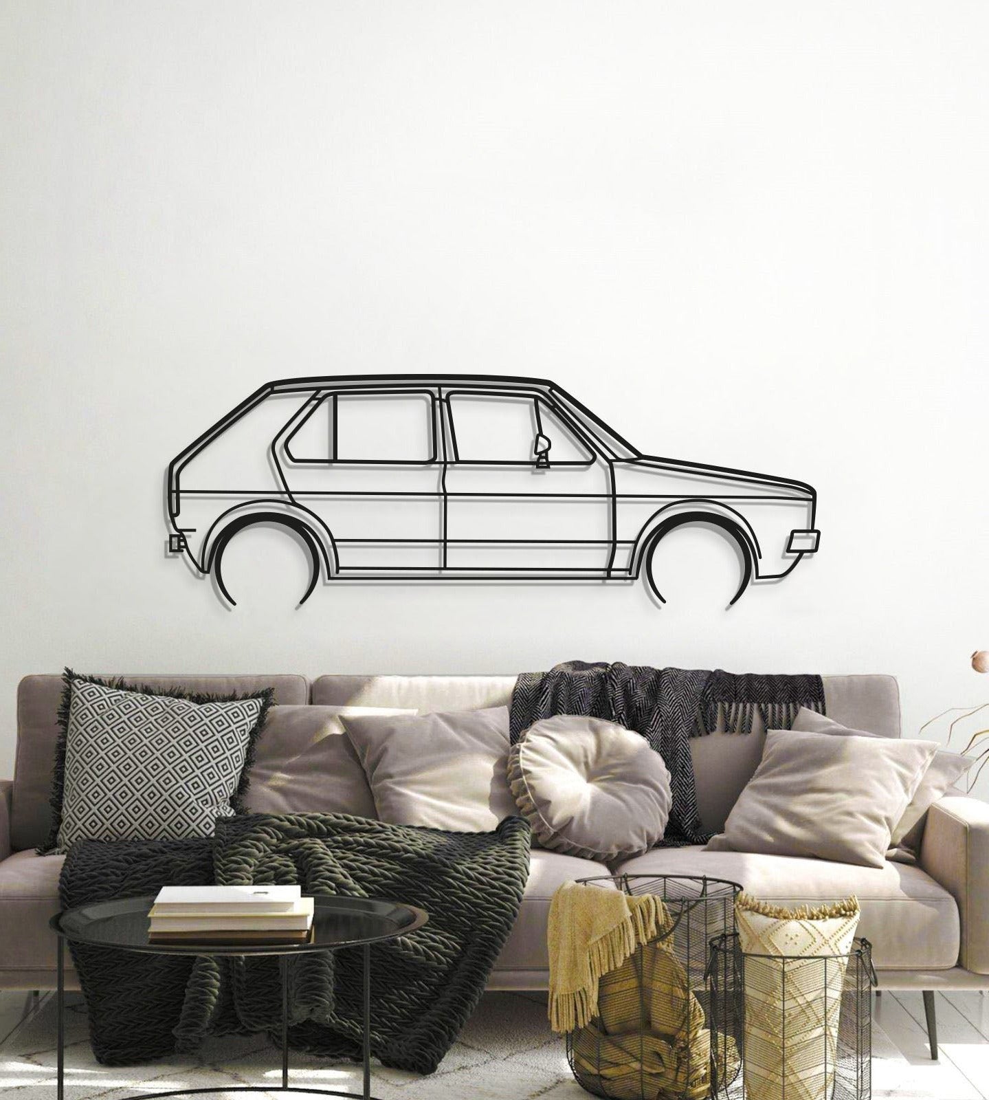 1976 Golf MK1 Detailed Metal Car Wall Art - MT0173