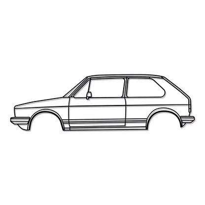 Minimalist 1976 Golf GTI silhouette – perfect wall décor for car lovers and garages