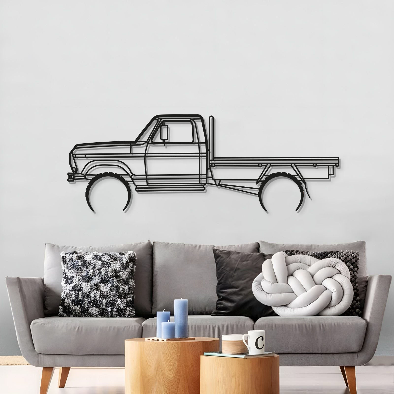 1977 F100 Tray Back Metal Car Wall Art - MT0175