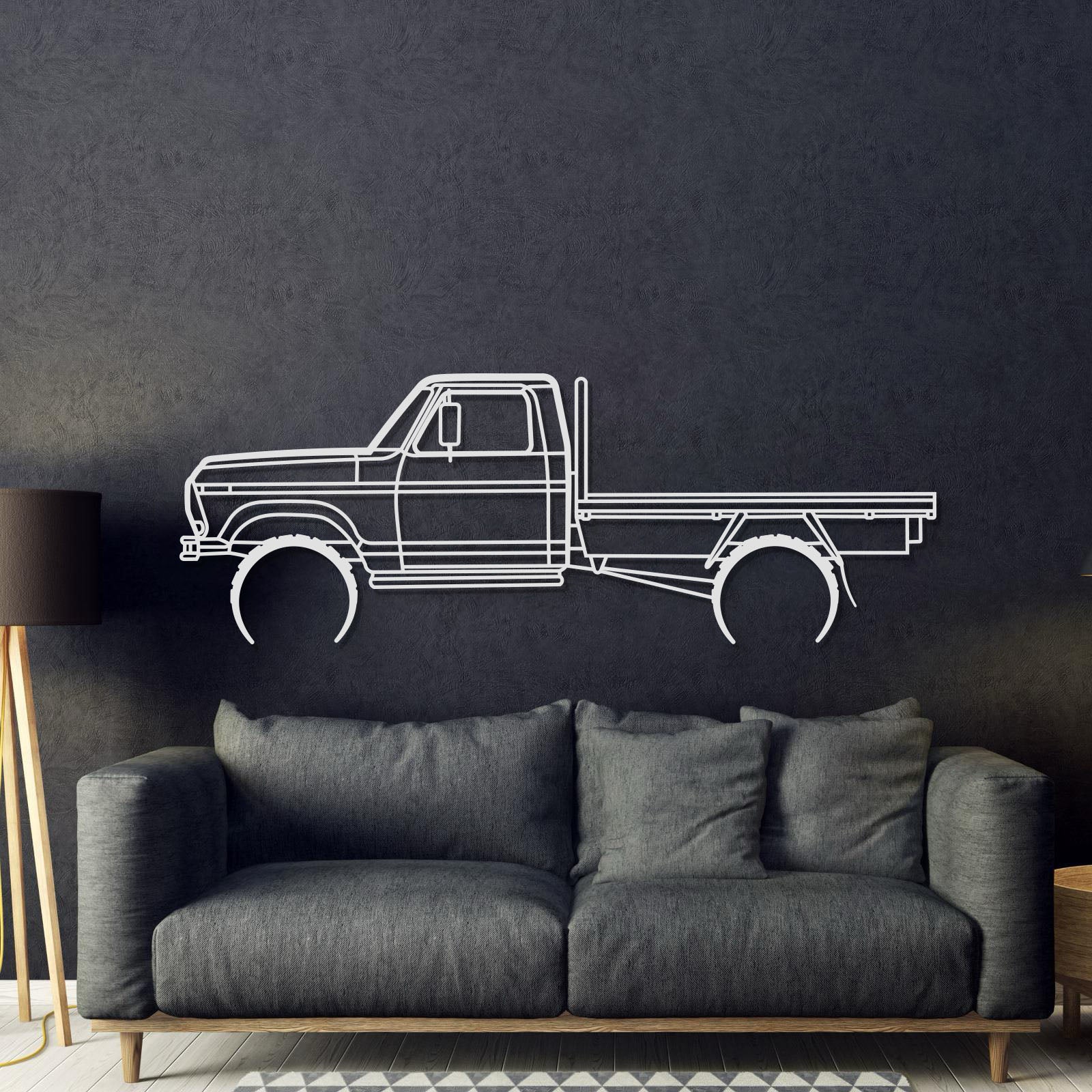 1977 F100 Tray Back Metal Car Wall Art - MT0175